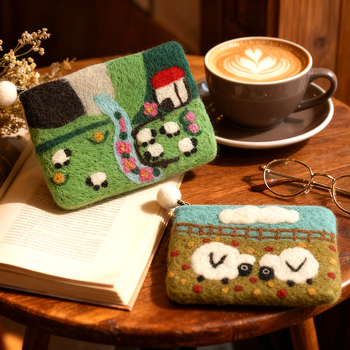 Posetă pentru monede din filc, model animal, minimalist urban, Zuer, vară 2025