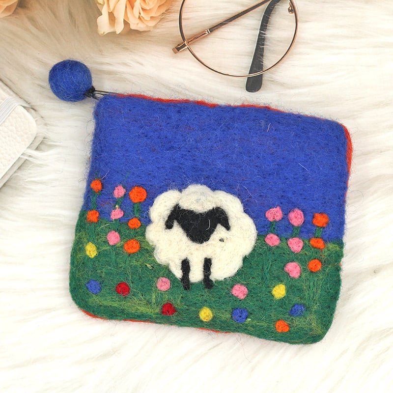 Posetă pentru monede din filc, model animal, minimalist urban, Zuer, vară 2025