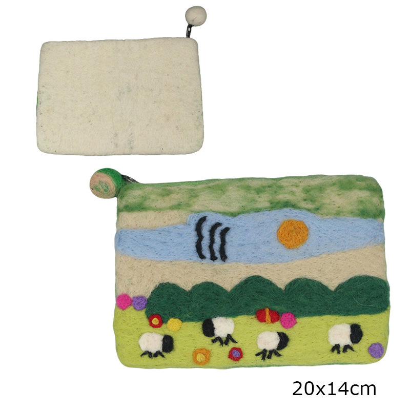 Posetă pentru monede din filc, model animal, minimalist urban, Zuer, vară 2025