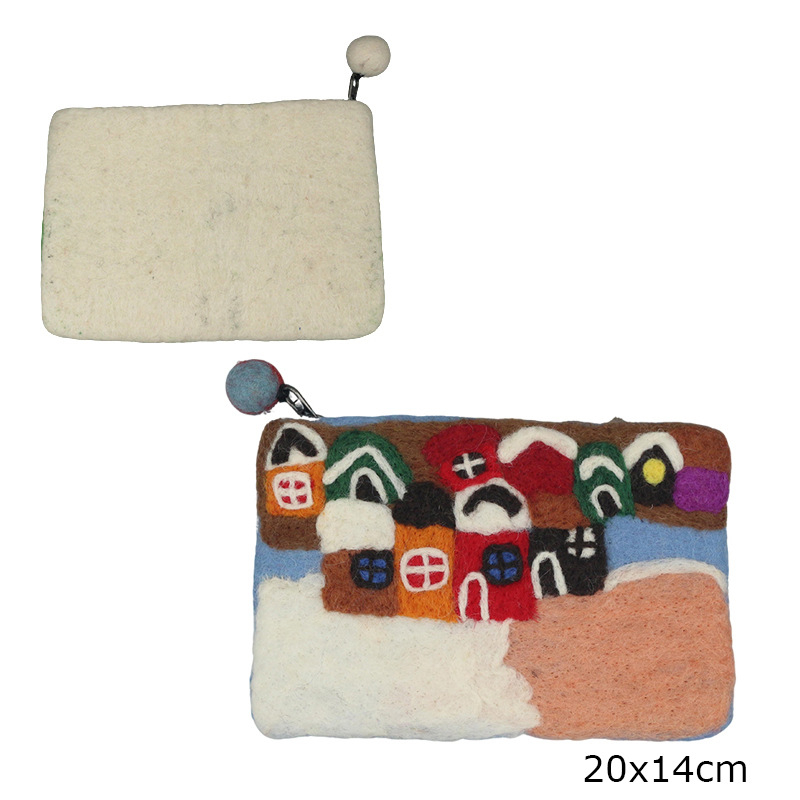 Posetă pentru monede din filc, model animal, minimalist urban, Zuer, vară 2025