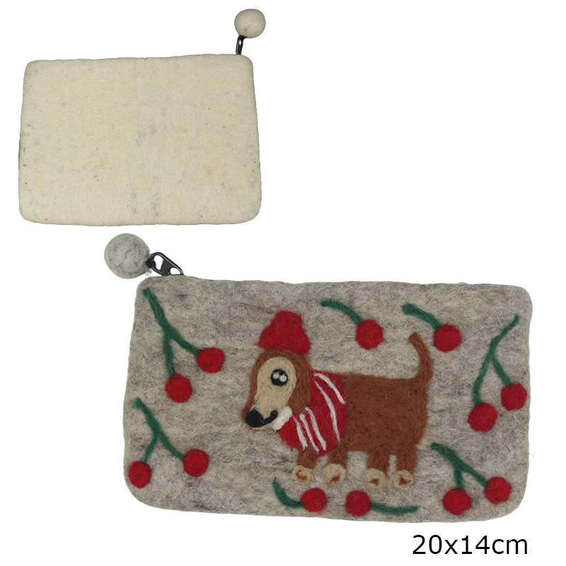 Posetă pentru monede din filc, model animal, minimalist urban, Zuer, vară 2025