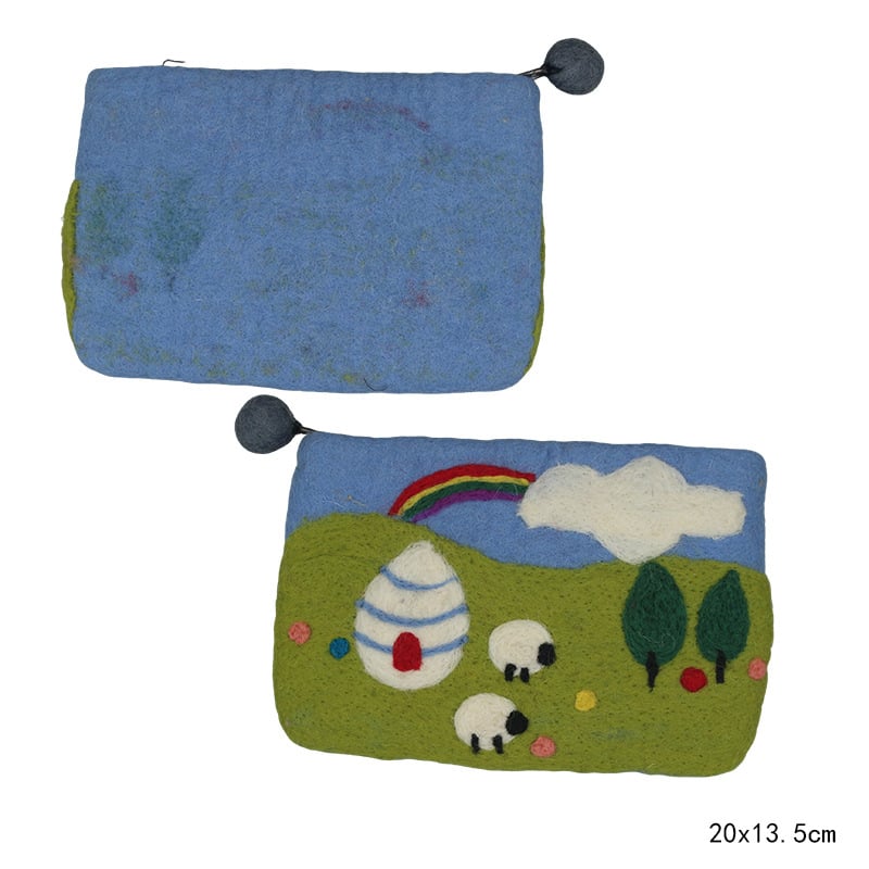 Posetă pentru monede din filc, model animal, minimalist urban, Zuer, vară 2025