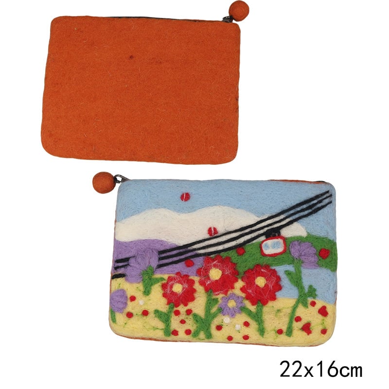 Posetă pentru monede din filc, model animal, minimalist urban, Zuer, vară 2025