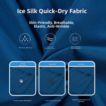 Dingshang Set scrubs medical, unisex, mâneci lungi, guler rotund, material elastic și uscat rapid (top + pantaloni), 90–95% spandex pe poliester