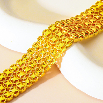 Brățară cu monede din alamă, placare electroplată, formă geometrică, design original, pentru femei