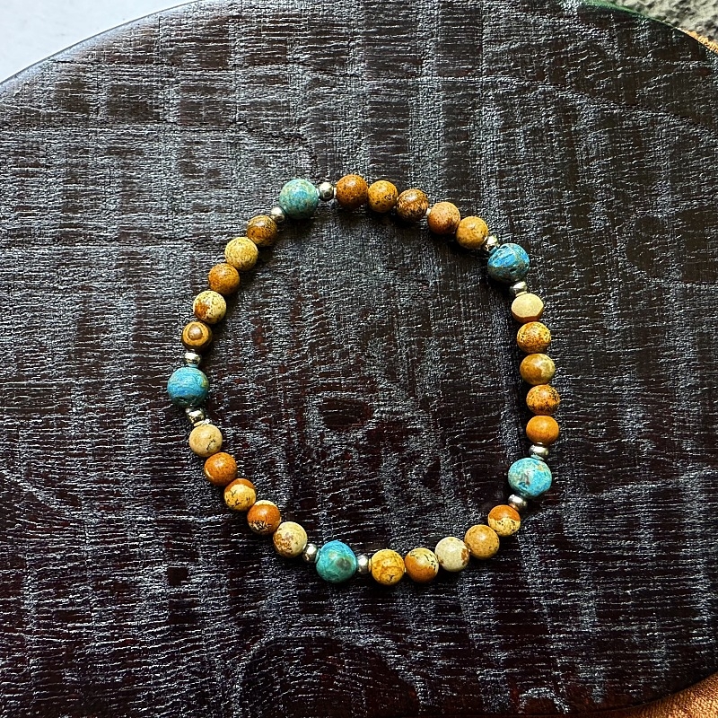 Браслет със камък с изображение, винтидж унисекс стил, геометрична форма, ръчно изработени мъниста, 40 броя в комплект