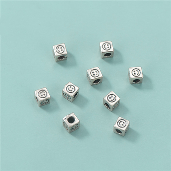 S925 sterling srebro Thai srebrne mini osmijeha perle – slobodne perle za DIY narukvicu, spacer stil, kvaliteta 925