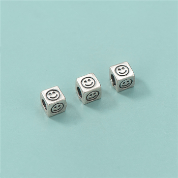 S925 sterling srebro Thai srebrne mini osmijeha perle – slobodne perle za DIY narukvicu, spacer stil, kvaliteta 925