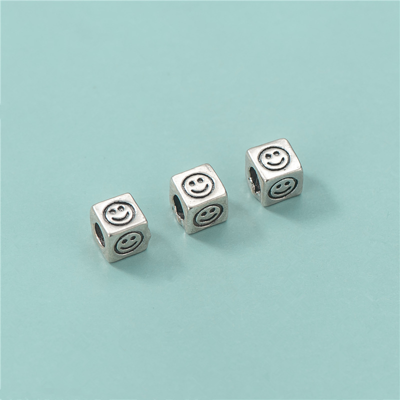 S925 sterling srebro Thai srebrne mini osmijeha perle – slobodne perle za DIY narukvicu, spacer stil, kvaliteta 925