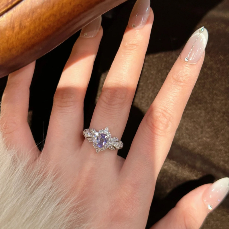 Inel cu zirconiu, din cupru, design geometric, deschidere reglabilă, pentru femei