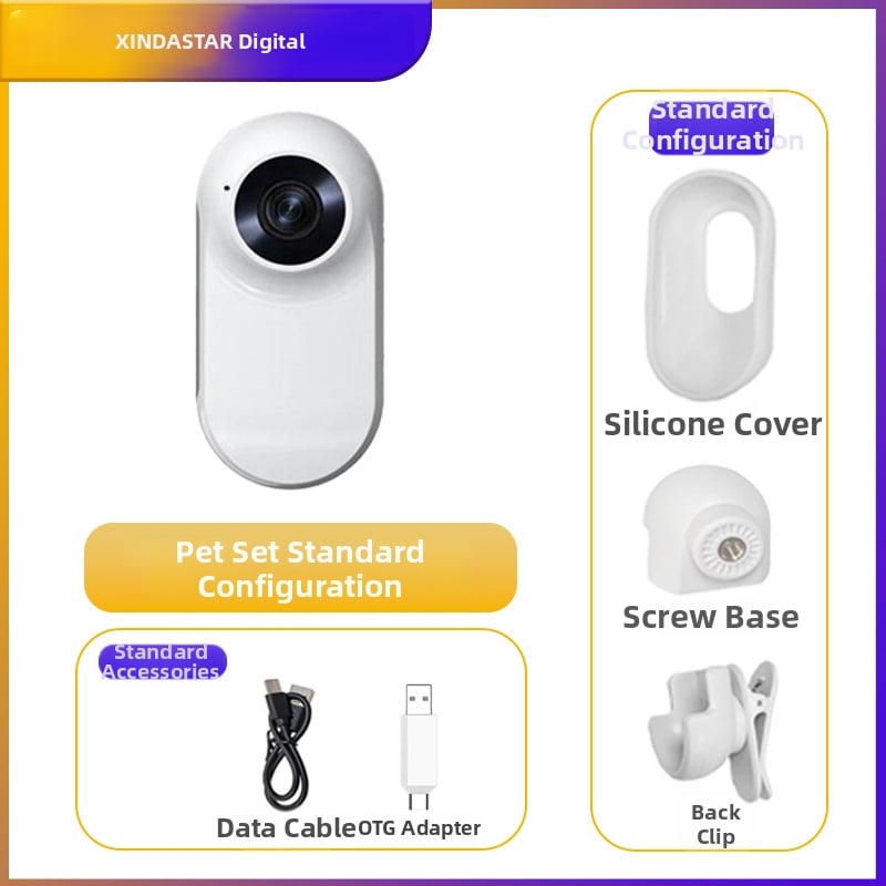 Kišeninė veiksmo kamera naminiams gyvūnėliams — 0.96in LCD, 1.0MP jutiklis, TF kortelė saugojimui, ABS korpusas, 2–3 val. baterija