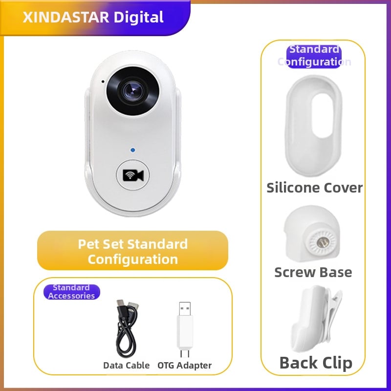 Kišeninė veiksmo kamera naminiams gyvūnėliams — 0.96in LCD, 1.0MP jutiklis, TF kortelė saugojimui, ABS korpusas, 2–3 val. baterija