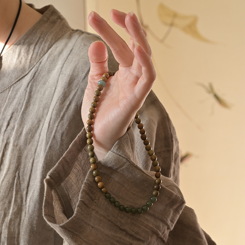 Ručno izrađena narukvica od sandalovog drveta, retro stil, unisex, Buddha perle