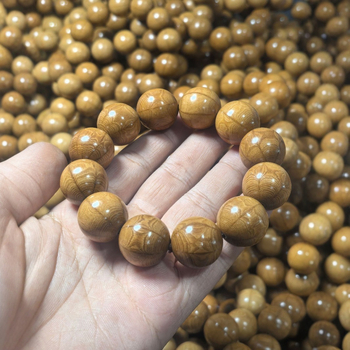 Buddha helmdega käevõru, puithelmmed, käsitöö, looduslik viimistlus, Hiina stiil