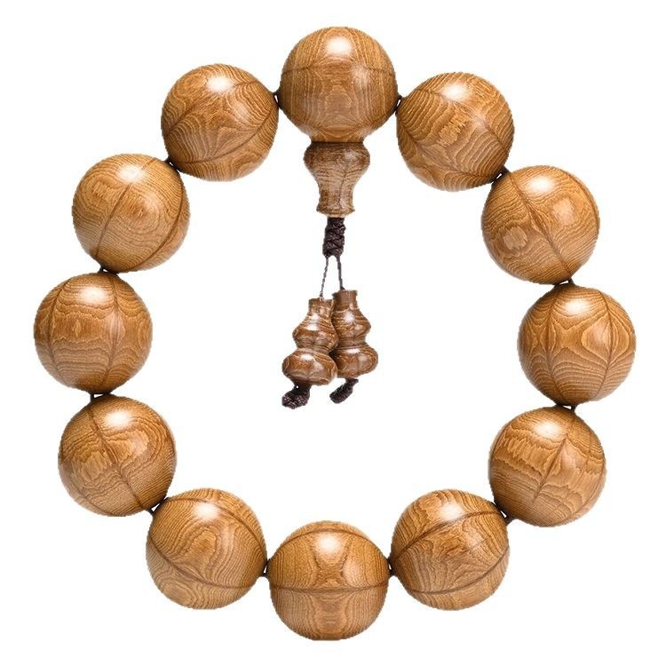 Buddha helmdega käevõru, puithelmmed, käsitöö, looduslik viimistlus, Hiina stiil