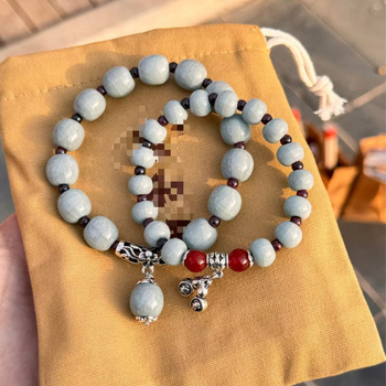 Narukvica perle – Ru porcelan, ručno izrađene, okrugle keramičke perle, kineski stil, unisex