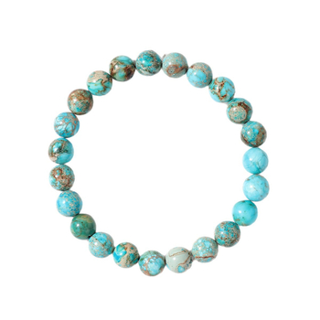 Brățară boemă din piatră naturală, mărgele rotunde, lucrată manual, unisex, 23 mărgele