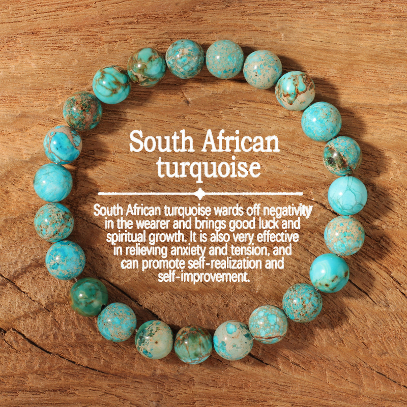 Brățară boemă din piatră naturală, mărgele rotunde, lucrată manual, unisex, 23 mărgele