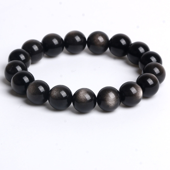 Narukvica od obsidijana, polirana, unisex, geometrijski dizajn, umjetnički retro nakit