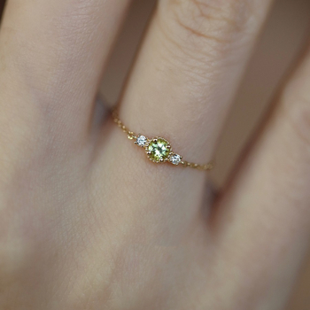 S925 srebrni prsten za žene – Jasmine Olive, podesivi lanac, japanski minimalistički stil, vrhunski nakit