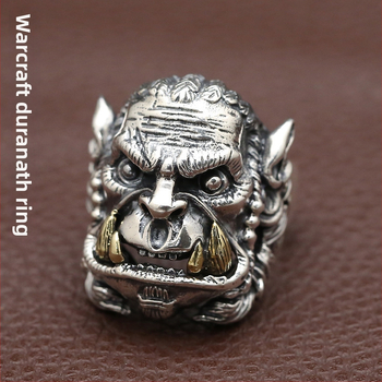 Meeste Warcraft sõrm Thai hõbedast, ilma sissepanekuteta