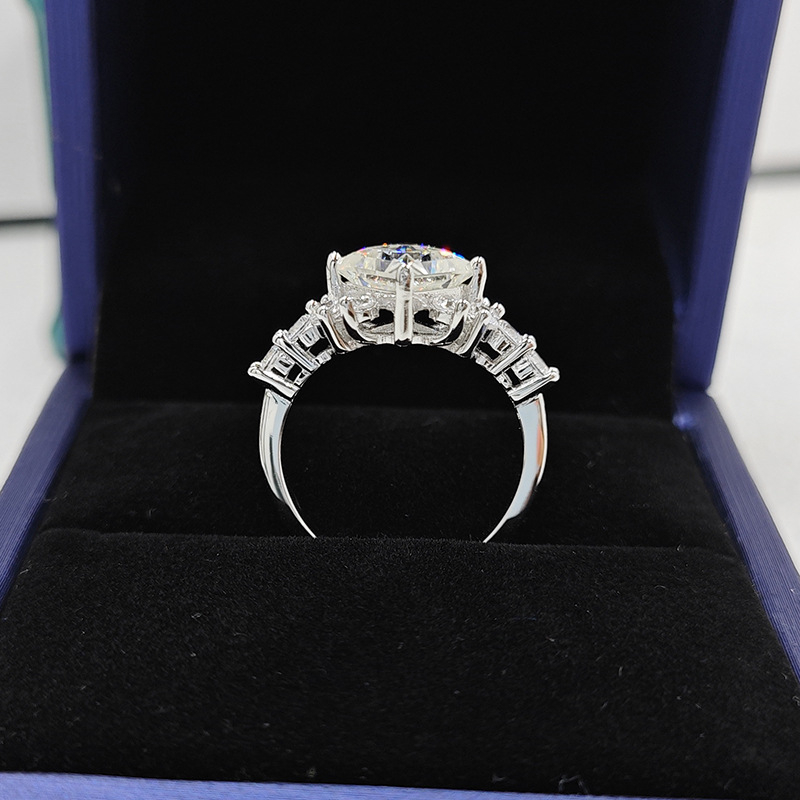 S925 srebrni prsten s moissanitom za žene, 2 karata, kvadratni Princess rez 7x7, elegantan dar