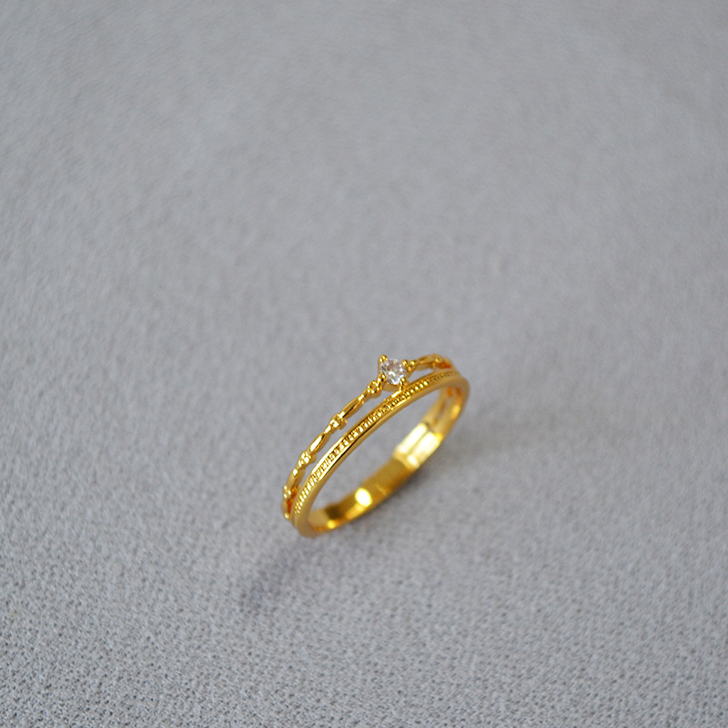 Prsten – bakar – Miya Sophia Jewelry – Geometrijski stil – elektroplatiranje