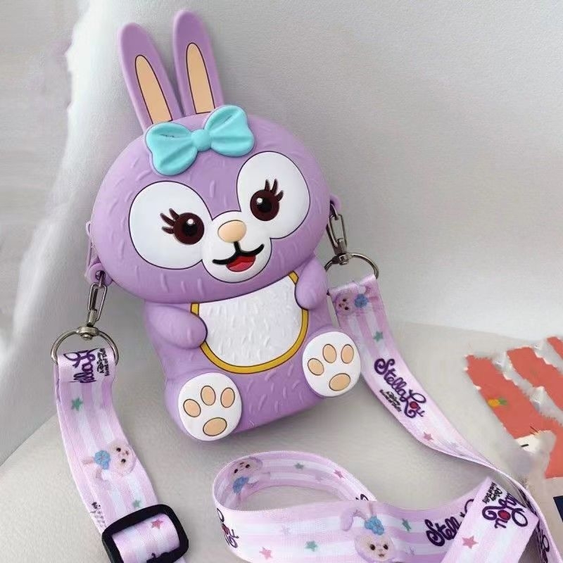 Portofel de monede din silicon pentru copii, cu iepuraș desen animat, unisex, impermeabil