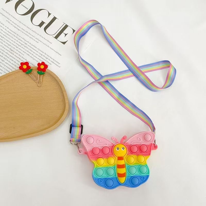 Portofel de monede din silicon pentru copii, cu iepuraș desen animat, unisex, impermeabil