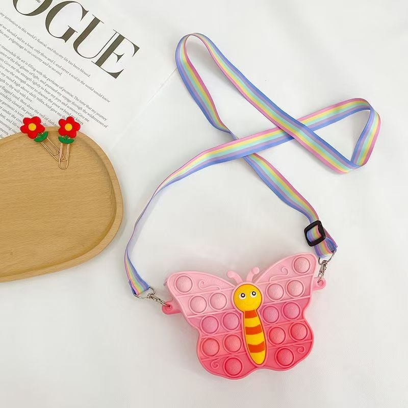 Portofel de monede din silicon pentru copii, cu iepuraș desen animat, unisex, impermeabil