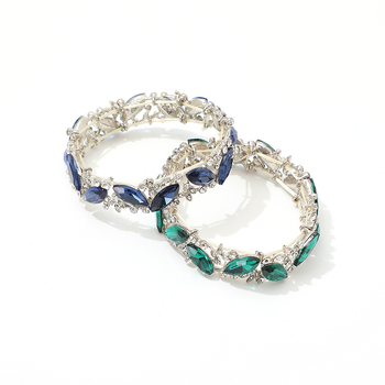 Két soros cirkónium-inkrustált ötvözet karkötő, motívum búzaszem – pár-stílus, geometriai forma