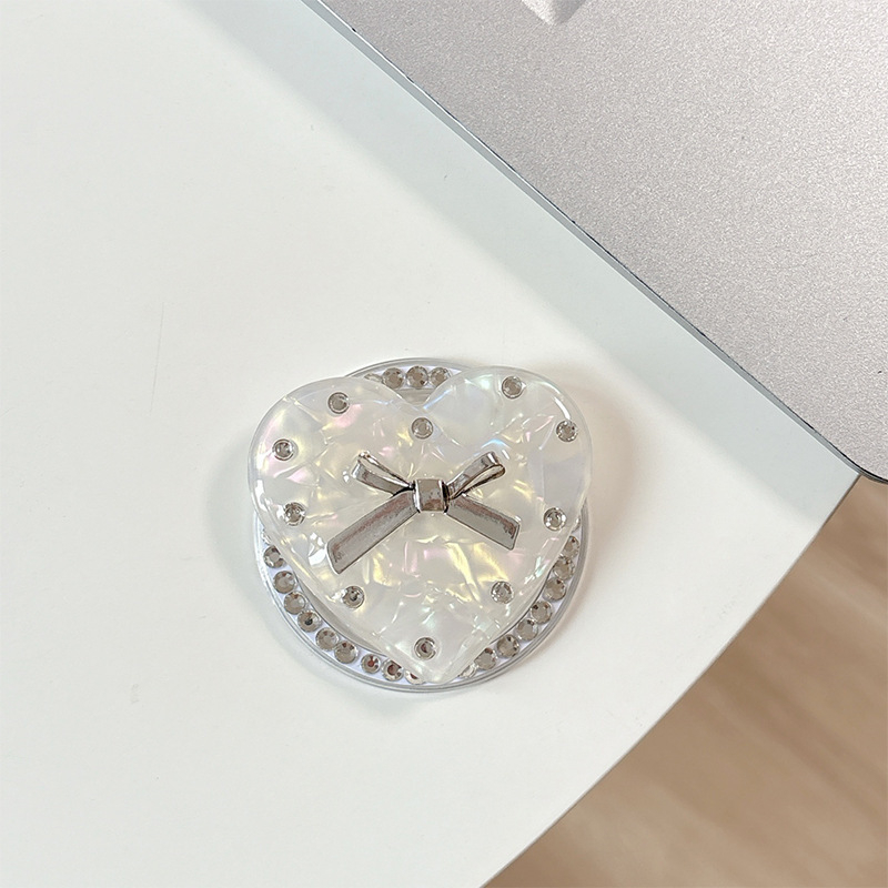 Držač za telefon s rhinestone mašnicom i jastučićem zraka – materijal smola, jednostavan dizajn, MagSafe-kompatibilan, stolni držač