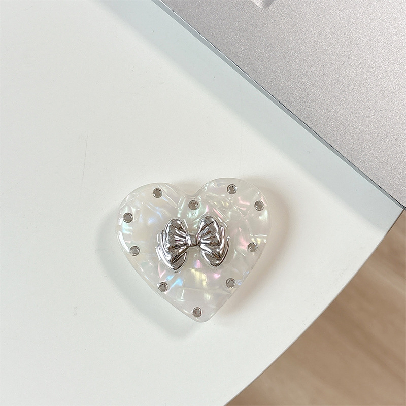 Držač za telefon s rhinestone mašnicom i jastučićem zraka – materijal smola, jednostavan dizajn, MagSafe-kompatibilan, stolni držač