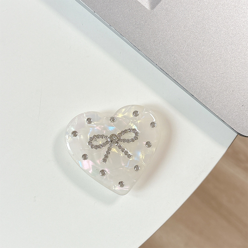 Držač za telefon s rhinestone mašnicom i jastučićem zraka – materijal smola, jednostavan dizajn, MagSafe-kompatibilan, stolni držač