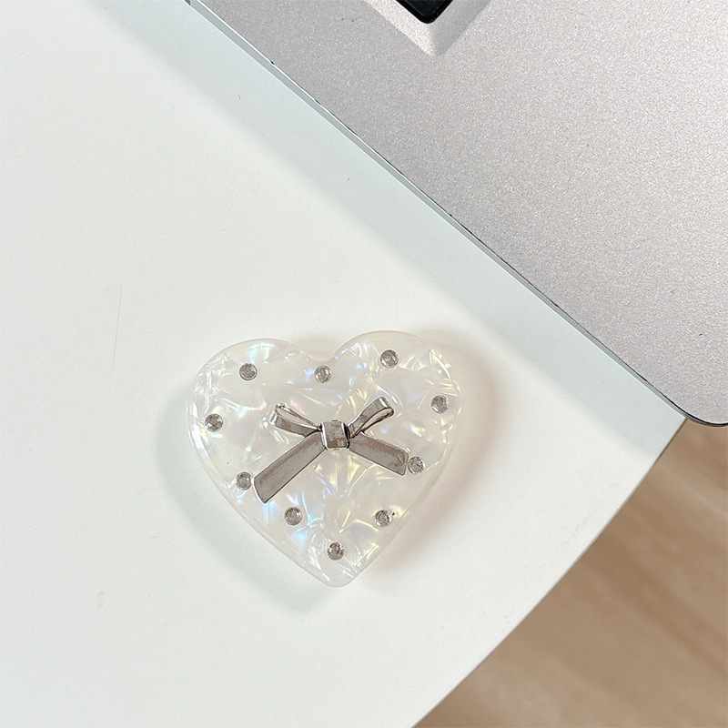 Držač za telefon s rhinestone mašnicom i jastučićem zraka – materijal smola, jednostavan dizajn, MagSafe-kompatibilan, stolni držač