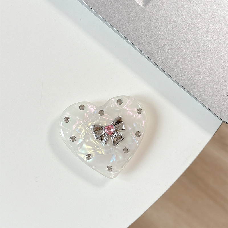 Držač za telefon s rhinestone mašnicom i jastučićem zraka – materijal smola, jednostavan dizajn, MagSafe-kompatibilan, stolni držač