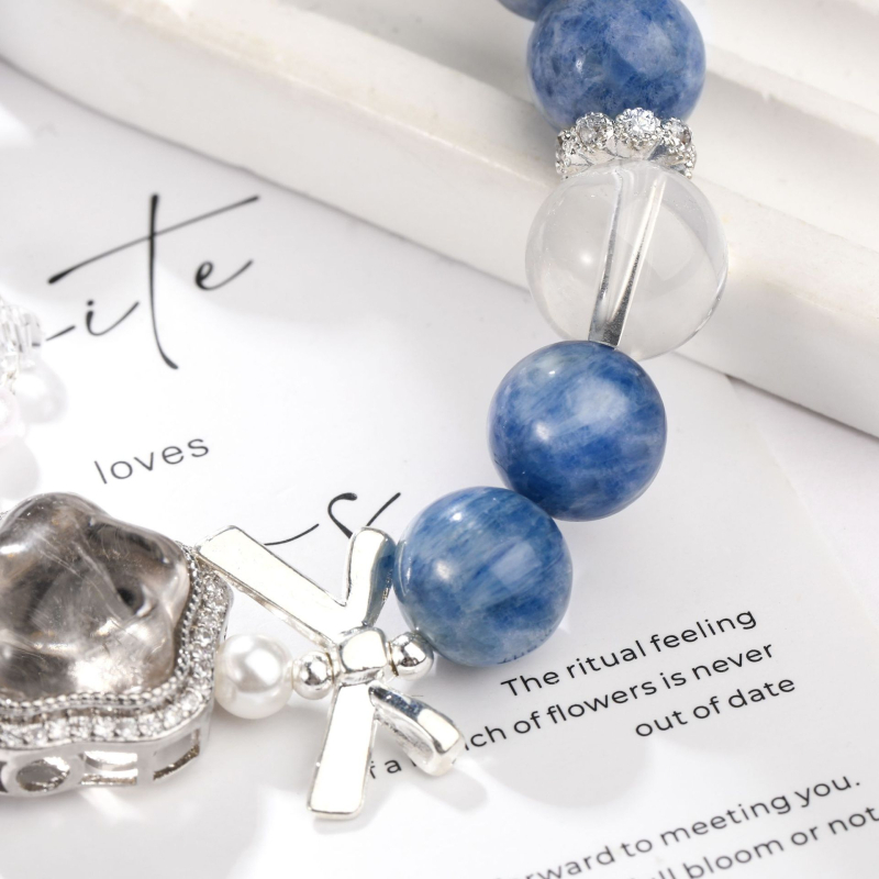 Βραχιόλι από χάντρες με κρύσταλλο, χωρίς πλευρικούς λίθους, αξεσουάρ: κράμα και κρύσταλλο, μάρκα Decorate the Pavilion, Κινεζικό στυλ