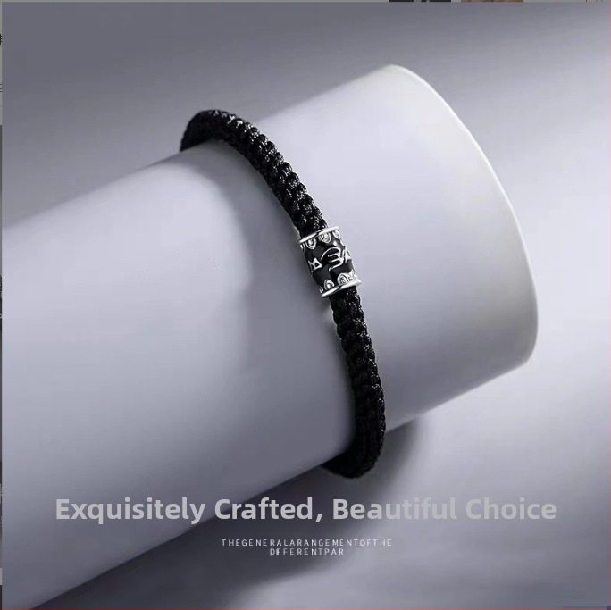 DIY audimo apyrankė iš virvelių, universalus, religinio/toteminio stiliaus, epoksidinės karoliukai su elektroplatinavimu, kilmė Shanwei