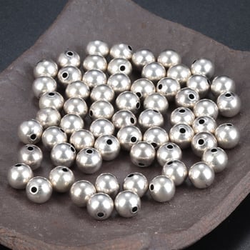 S925 srebrne okrugle perle – vintage razdjelne perle za DIY nakit, retro literarni stil