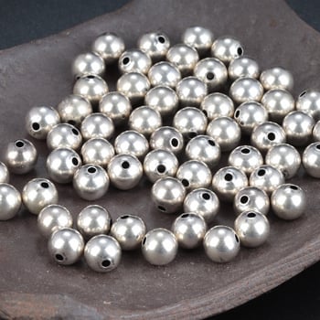 S925 srebrne okrugle perle – vintage razdjelne perle za DIY nakit, retro literarni stil