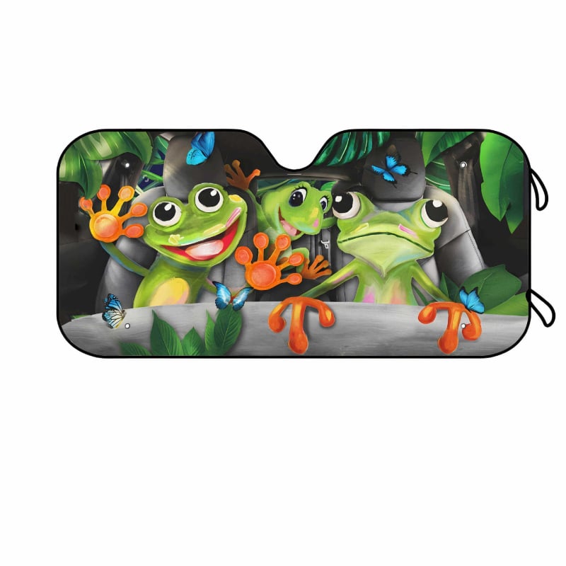 Automobiilne väline päikesekaitse alumiiniumi fooliaga, imava kinnitusega, logotüübi trükkimine võimalik, multikas motiiv, ettepoole suunatud esiklaasi piirkonnale