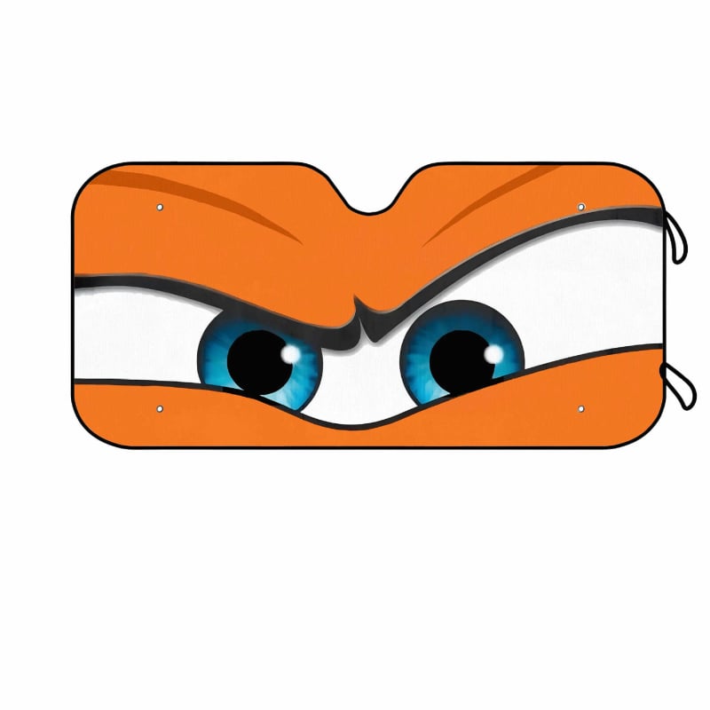 Automobiilne väline päikesekaitse alumiiniumi fooliaga, imava kinnitusega, logotüübi trükkimine võimalik, multikas motiiv, ettepoole suunatud esiklaasi piirkonnale