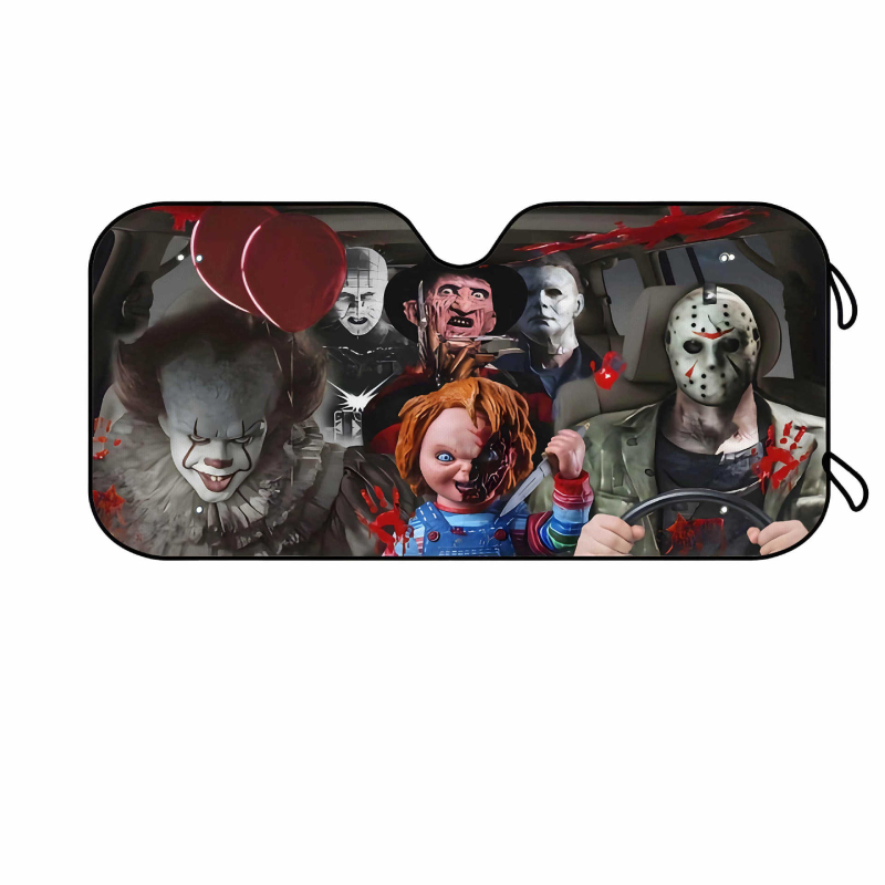 Automobiilne väline päikesekaitse alumiiniumi fooliaga, imava kinnitusega, logotüübi trükkimine võimalik, multikas motiiv, ettepoole suunatud esiklaasi piirkonnale