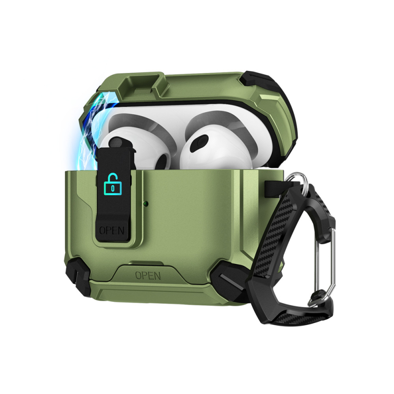 AirPods Pro tok mágneses állvánnyal és záróval – TPU puha héj, rajzfilm stílus, injekciós formázás, Apple AirPods Pro (3. generáció és 2. generáció)