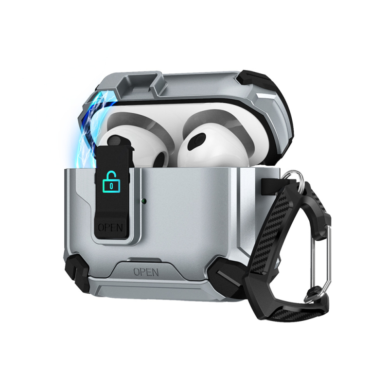 AirPods Pro tok mágneses állvánnyal és záróval – TPU puha héj, rajzfilm stílus, injekciós formázás, Apple AirPods Pro (3. generáció és 2. generáció)