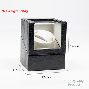 Elektrický otočný stojan na hodinky s koženou textúrou krokodílieho vzoru, jednokanálový, krabica 50 kusov