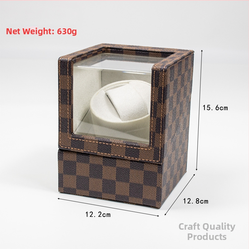 Elektrický otočný stojan na hodinky s koženou textúrou krokodílieho vzoru, jednokanálový, krabica 50 kusov