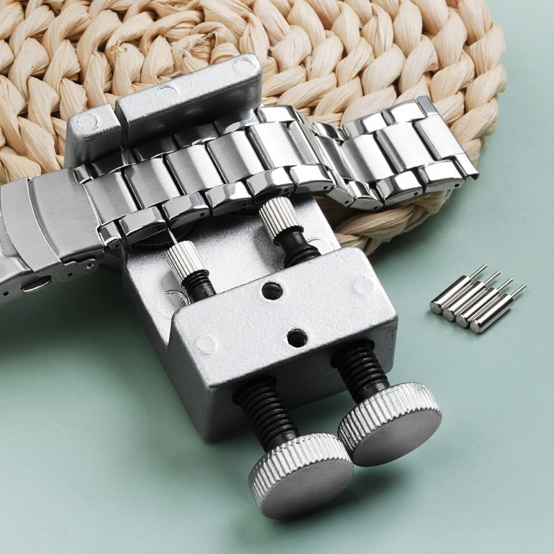 Nástroj na rozoberanie a nastavenie remienka hodiniek, dvojhlavý kovový nastavovač, nástroj na opravu kovového remienka, jar 2025