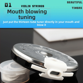 Alice 13csöves fúvós hangoló, szájjal történő hangolás és hallás-edzés, modell A003A, fém+műanyag, dobozos csomagolás