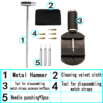 CANT pulksteņa remonta instruments 11-in-1 komplekts siksnas noņemšanai un lug nomaiņai ar 5-pinu galvu